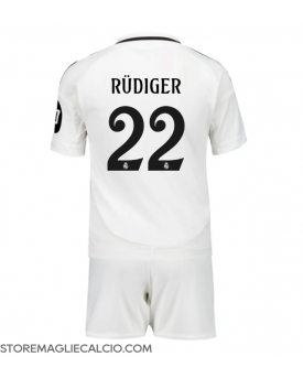 Real Madrid Antonio Rudiger #22 Maglia Gara Casa Repliche 2024-25 Bambino